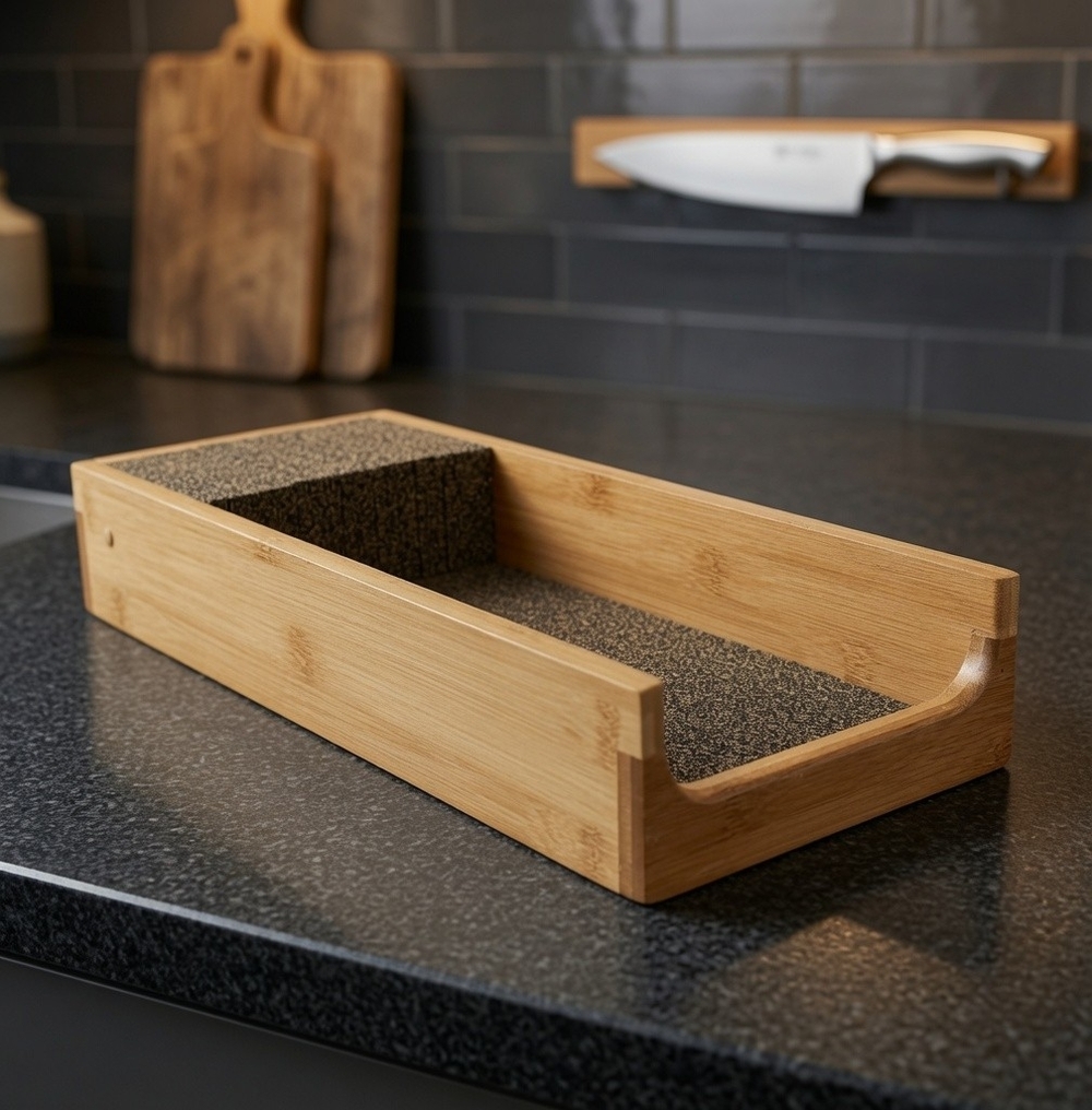 Bamboo Wood Knife Drawer Storage Tray Organizer Block 15x6x2.5 NWOT